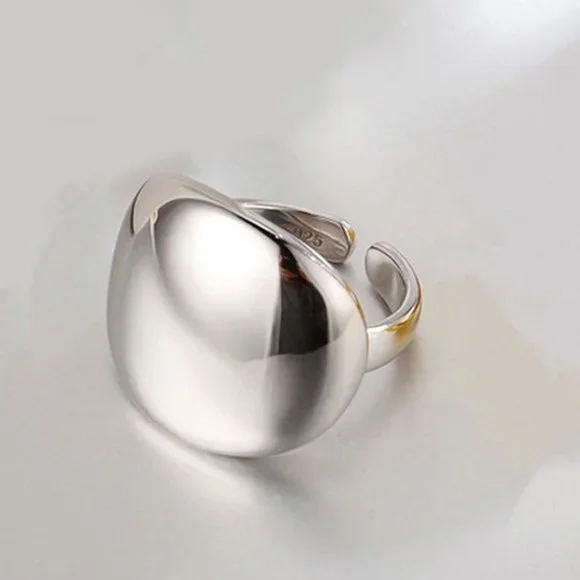 Jewelry | Minimalist 925 Sterling Silver Wide Textured Ring | Poshmark